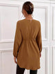 LT Fuse Front Tie Detail Oversized LTFUB184 Stitched Top - Brown
