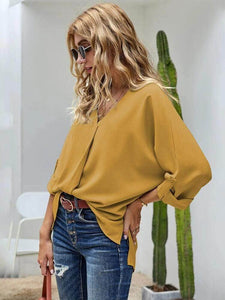 LT Fuse Overlap Oversized Detail LTFUB75 Stitched Top - Yellow