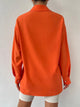 LT Fuse Oversized Printed Button Shirt Detail LTFUB256 Stitched Top - Orange