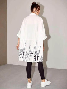 LT Fuse Oversized Printed Shirt Detail LTFUB210 Stitched Top