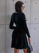 LT Fuse Peplum Detail Velvet LTFUDR248 Stitched Dress