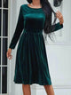 LT Fuse Peplum Detail Velvet LTFUDR249 Stitched Dress