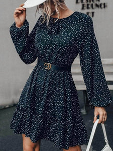LT Fuse Polka Dot Print Detail LTFUDR254 Stitched Dress