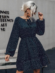 LT Fuse Polka Dot Print Detail LTFUDR254 Stitched Dress