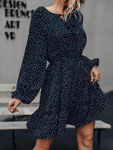 LT Fuse Polka Dot Print Detail LTFUDR254 Stitched Dress