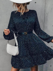LT Fuse Polka Dot Print Detail LTFUDR254 Stitched Dress