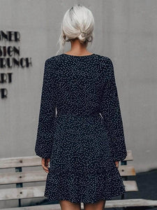 LT Fuse Polka Dot Print Detail LTFUDR254 Stitched Dress