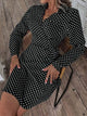 LT Fuse Polka Dot Print Detail LTFUDR292 Stitched Dress - White