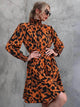 LT Fuse Print Detail LTFUDR290 Stitched Dress - Orange