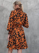 LT Fuse Print Detail LTFUDR290 Stitched Dress - Orange
