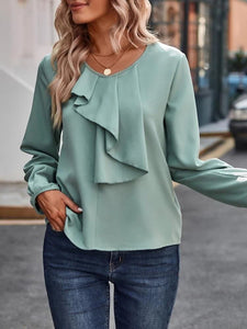 LT Fuse Ruffle Detail LTFUB244 Stitched Top - Mint Green