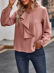 LT Fuse Ruffle Detail LTFUB244 Stitched Top - Pink