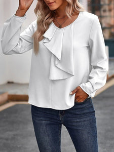LT Fuse Ruffle Detail LTFUB244 Stitched Top - White