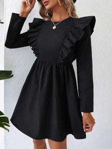 LT Fuse Ruffle Detail LTFUDR303 Stitched Dress - Black