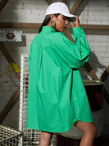 LT Fuse Shirt Detail Oversized LTFUB186 Stitched Top - Green