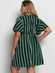 LT Fuse Striped Print Detail LTFUDR277 Stitched Dress - Green