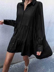 LT Fuse Tiered Button Detail LTFUDR133 Stitched Dress