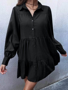 LT Fuse Tiered Button Detail LTFUDR133 Stitched Dress