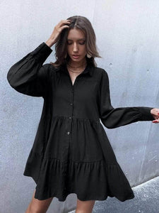 LT Fuse Tiered Button Detail LTFUDR133 Stitched Dress