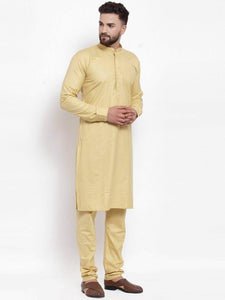 Men's Stitched 2 Piece Kameez and Shalwar Set MSKS15 - Yellow