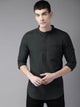 Mens Button Pocket Detail Kurta MSKO70 - Black