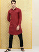 Mens Button Pocket Detail Kurta MSKO99 - Maroon