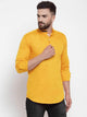 Mens Contrast Detail Kurta MSKO76 - Yellow