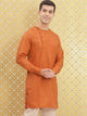 Mens Double Button Detail Kurta MSKO97 - Orange