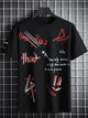 Mens Sticker Printed T-Shirt - LTMPRT10 - Black