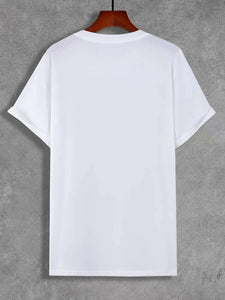 Mens Sticker Printed T-Shirt - LTMPRT11 - White