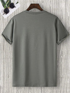 Mens Sticker Printed T-Shirt - LTMPRT13 - Olive Green