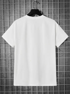 Mens Sticker Printed T-Shirt - LTMPRT15 - White