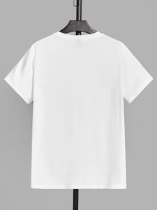 Mens Sticker Printed T-Shirt - LTMPRT16 - White