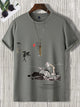 Mens Sticker Printed T-Shirt - LTMPRT23 - Charcoal