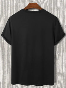 Mens Sticker Printed T-Shirt - LTMPRT24 - Black