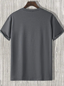 Mens Sticker Printed T-Shirt - LTMPRT24 - Charcoal