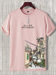Mens Sticker Printed T-Shirt - LTMPRT24 - Pink
