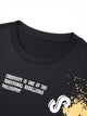 Mens Sticker Printed T-Shirt - LTMPRT28 - Black