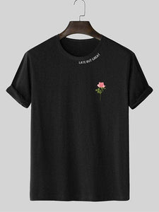 Mens Sticker Printed T-Shirt - LTMPRT35 - Black