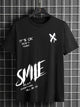 Mens Sticker Printed T-Shirt - LTMPRT4 - Black