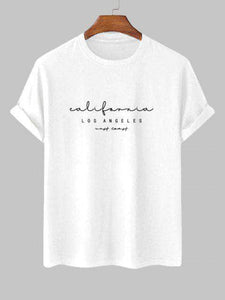 Mens Sticker Printed T-Shirt - LTMPRT42 - White