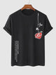 Mens Sticker Printed T-Shirt - LTMPRT43 - Black