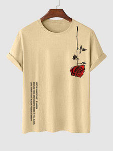 Mens Sticker Printed T-Shirt - LTMPRT43 - Cream