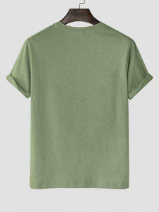 Mens Sticker Printed T-Shirt - LTMPRT43 - Light Green