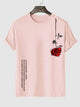Mens Sticker Printed T-Shirt - LTMPRT43 - Pink