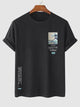 Mens Sticker Printed T-Shirt - LTMPRT44 - Black