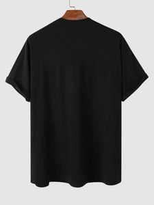 Mens Sticker Printed T-Shirt - LTMPRT44 - Black