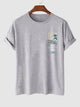 Mens Sticker Printed T-Shirt - LTMPRT44 - Grey