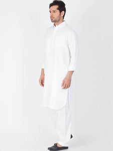 Mens Stitched 2 Piece Kameez and Shalwar Set MSKS9 - White
