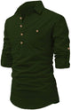 Mens Stitched Button Detail Kurta MSKO105 - Green